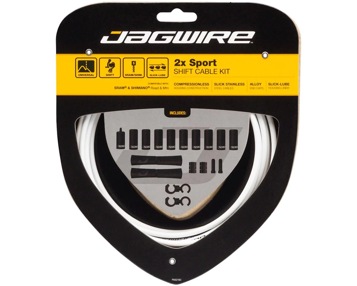 Jagwire 2x Sport Shift Cable Kit (White) (For SRAM/Shimano) (1.1mm) (1500/2300mm) (Cables & Housing)